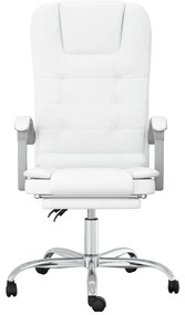 vidaXL Πολυθρόνα Γραφείου Μασάζ Ανακλινόμενη Λευκό από Συνθετικό Δέρμα