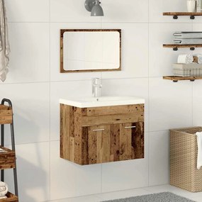 vidaXL Σετ Επίπλων Μπάνιου 3 pcs Παλιό Ξύλο Επεξεργασμένο ξύλο