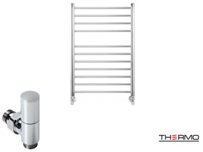 Thermo BELLAVIA Θερμαινόμενη πετσετοκρεμάστρα από ανοξείδωτο χάλυβα με υδραυλική λειτουργία, 75x50cm Inox Polished