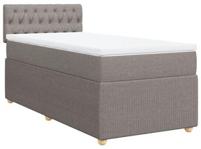 vidaXL Κρεβάτι Boxspring με Στρώμα Taupe 80x200 εκ. Υφασμάτινο