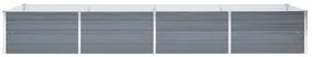 vidaXL Ζαρντινιέρα Υπερυψωμένη Γκρι 320x80x45 εκ. Γαλβανισμ. Χάλυβας