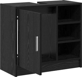 vidaXL Ντουλάπι Μπάνιου Μαύρη Οξυά 63 x 29 x 55 cm Επεξεργασμένο ξύλο