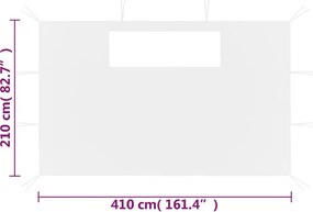 vidaXL Πλαϊνά για Κιόσκι με Παράθυρα 2 τεμ. Λευκά