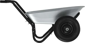 vidaXL Τροχόσπιτο Ασημί και Μαύρο 124 x 73 x 65 εκ Ατσάλι