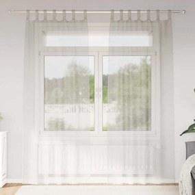 vidaXL Κουρτίνες με κουρτίνες 2 pcs Κρεμ Πολυεστέρας