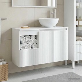 vidaXL Σετ Επίπλων Μπάνιου 2 τμχ. Λευκό Επεξεργασμένο Ξύλο