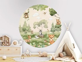 Woodland Joy Ταπετσαρια Τοιχου Πρασινο Στρογγυλη 80cm