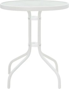 Τραπεζαρία Watson-Sussie pakoworld μέταλλο λευκό-γυαλί Φ60x70εκ