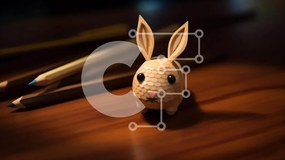 Intra Συλλεκτικό Ξύλινο Παζλ Plywood 4mm - Ξύλινο παιχνίδι λαγουδάκι σε μολύβια Σε Ξύλινο Κουτί - Διαστάσεις: 10x10 cm – 25 κομμάτια