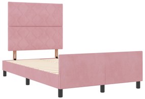 vidaXL Κρεβάτι Ροζ 120x200 εκ. Βελούδο