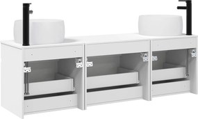 vidaXL Σετ Ντουλαπιών Μπάνιου 3 τμχ. Λευκό 157 x 44,5 x 80 cm