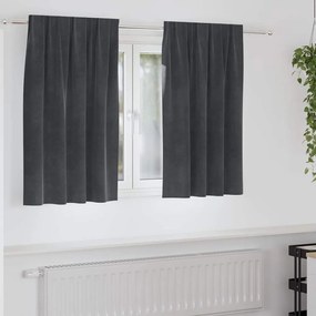 Curtains Blackout vidaXL με Ταινία Κορυφής 2 τεμάχια Ανοιχτό Γκρι Βελούδο