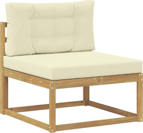 vidaXL Σειρά Καναπέ Εξωτερικού 4 pcs Λευκό και Κρεμ Πολυεστέρας