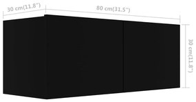 Έπιπλο Τηλεόρασης Μαύρο 80 x 30 x 30 εκ. από Μοριοσανίδα - Μαύρο
