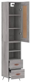 vidaXL Μπουφές Sonoma Γκρι 34,5 x 34 x 180 εκ. από Επεξεργασμένο Ξύλο