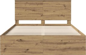 vidaXL Σκελετός Κρεβατιού Artisan Δρυς 150 x 200 cm
