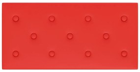vidaXL Πάνελ Τοίχου 12 τεμ. Κόκκινο 60 x 30εκ. 2,16 μ² Συνθετικό Δέρμα