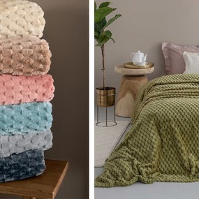 Κουβέρτα Fleece Μονή (160x220) Palamaiki Aster Μπεζ