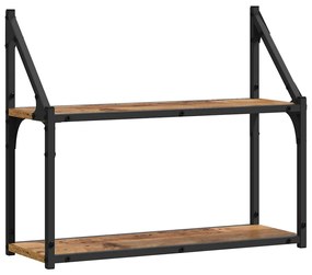 vidaXL Ράφι Τοίχου Παλαιό ξύλο 60 x 21 x 51 cm Επεξεργασμένο ξύλο