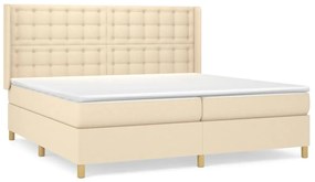 ΚΡΕΒΑΤΙ BOXSPRING ΜΕ ΣΤΡΩΜΑ ΚΡΕΜ 200X200 ΕΚ. ΥΦΑΣΜΑΤΙΝΟ 3132342