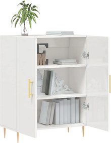 vidaXL Ντουλάπι Γυαλιστερό Λευκό 69,5x34x90 εκ. Επεξεργασμένο Ξύλο