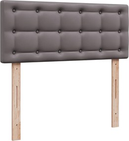 vidaXL Κρεβάτι Boxspring με Στρώμα Γκρι 120x190εκ. από Συνθετικό Δέρμα