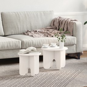 vidaXL Σετ Τραπεζιού Για Καφέ 2 pcs Λευκό 39.5 x 39.5 x 30 εκ.