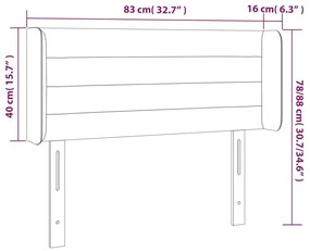 Κεφαλάρι Κρεβατιού LED Σκούρο Μπλε 83x16x78/88 εκ. Βελούδινο - Μπλε