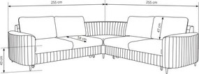 Γωνιακός καναπές Irelia - 255.00Χ255.00Χ85.00cm