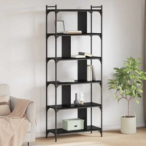 vidaXL Βιβλιοθήκη Μαύρη δρυς 76 x 32 x 192 εκ. Επεξεργασμένο ξύλο