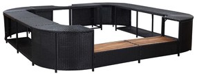 vidaXL Πλαίσιο Σπα/Υδρομασάζ Τετράγωνο Μαύρο 268x268x55 εκ Συνθ.Ρατάν