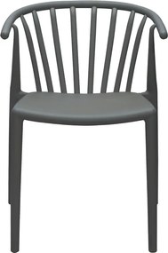 Πολυθρόνα Zelma pakoworld pp σε ανθρακί απόχρωση 55x53x73εκ