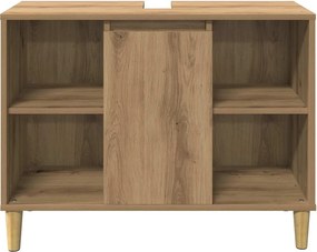 vidaXL Ντουλάπι Μπάνιου Αρτισιανή Δρυς 80 x 33 x 60 εκ. Επεξεργ. Ξύλο