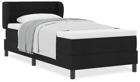 vidaXL Κρεβάτι Box Spring με Στρώμα  Μαύρο 100x200 εκ. Υφάσματος