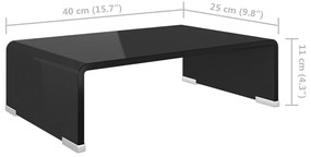 vidaXL Βάση Τηλεόρασης/Οθόνης Μαύρη 40 x 25 x 11 εκ. Γυάλινη