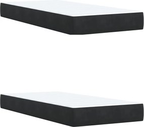 vidaXL Κρεβάτι Boxspring με Στρώμα Μαύρο 200x200 εκ. Βελούδινο