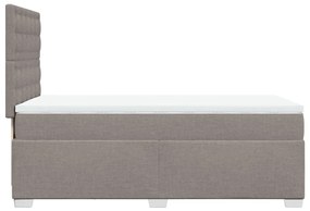 Κρεβάτι Boxspring με Στρώμα Taupe 90x200 εκ. Υφασμάτινο - Μπεζ-Γκρι