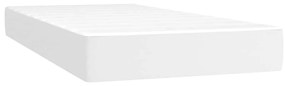 vidaXL Κρεβάτι Boxspring με Στρώμα Λευκό 120x190εκ.από Συνθετικό Δέρμα