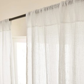 Διαφανής λινή κουρτίνα με διακοσμητικά ανοίγματα, EMISIS