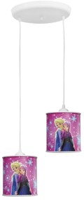 Κρεμαστό Φωτιστικό οροφής δίφωτο KID 2L GIRL Frozen Heronia-36-0017-Ροζ 36-0017