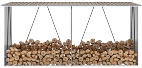 vidaXL Υπόστεγο Αποθήκευσης Ξύλων Κήπου Καφέ 330 x 84 x 152 εκ. Ατσάλι