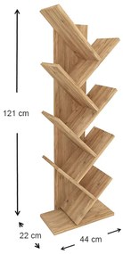 Βιβλιοθήκη Milton Megapap χρώμα pine oak 44x22x121εκ.