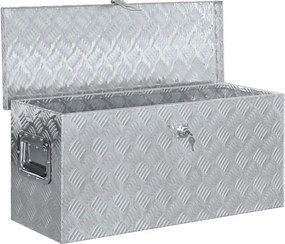 vidaXL Κουτί Αποθήκευσης Ασημί 80 x 30 x 35 εκ. Αλουμινίου