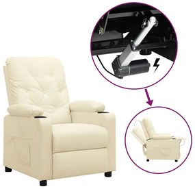 vidaXL Πολυθρόνα Ανακλινόμενη με Ανύψωση Κρεμ από Συνθετικό Δέρμα