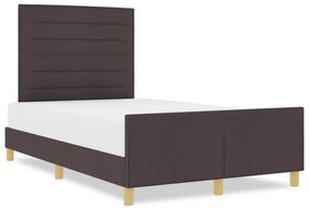 vidaXL Καφέ Υφασμάτινο Κρεβάτι 140x190 εκ