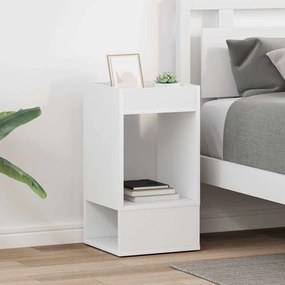 vidaXL End Table 2 pcs Λευκό 30 x 30 x 56 εκ. Επεξεργασμένο ξύλο