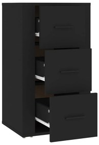 Συρταριέρα Μαύρη 40 x 33 x 70 εκ. από Επεξεργασμένο Ξύλο - Μαύρο
