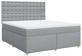 ΚΡΕΒΑΤΙ BOXSPRING ΜΕ ΣΤΡΩΜΑ ΑΝΟΙΧΤΟ ΓΚΡΙ 180X200 ΕΚ. ΥΦΑΣΜΑΤΙΝΟ 3291373