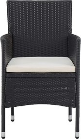 vidaXL Σετ Τραπεζαρίας Κήπου 3 Τεμαχίων Μαύρο