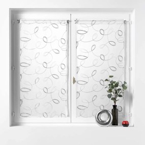 Σετ Κουρτίνες Παραθύρου (60x120) Με Τούνελ L-C Hoops Voilage Gris 1626976